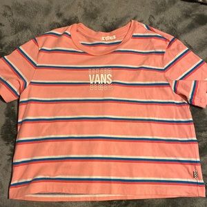 Vans pink striped t shirt